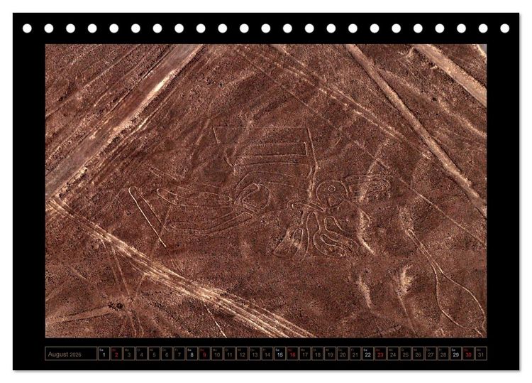 Produktbild: Die NAZCA Linien - Geheimnisvolle Figuren (Tischkalender 2026 DIN A5 quer), CALVENDO Monatskalender