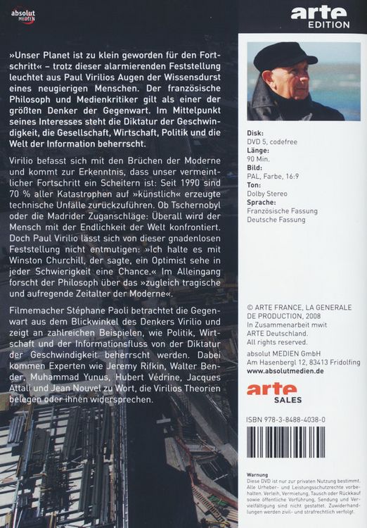 Produktbild: Paul Virilio - Denker der Geschwindigkeit