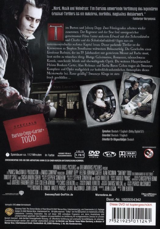 Produktbild: Sweeney Todd - Der teuflische Barbier aus der Fleet Street
