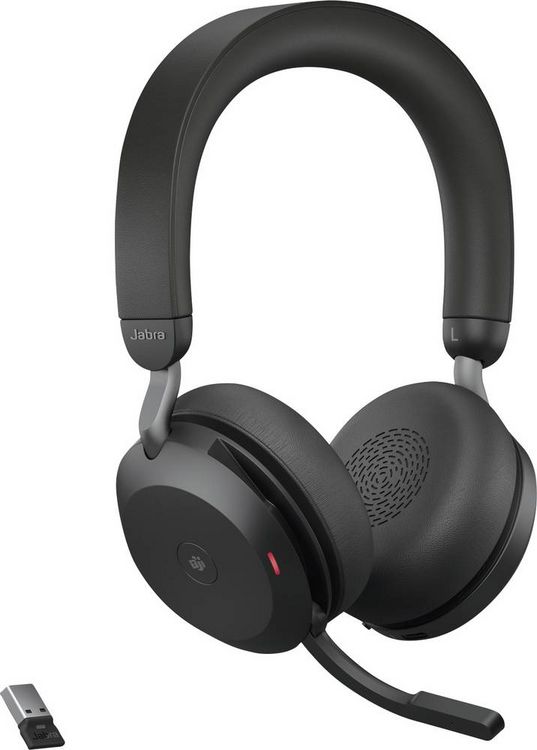 Produktbild: Jabra Evolve2 75 On Ear Headset Bluetooth&reg;, kabelgebunden Schwarz Batterieladeanzeige, Mikrofon-Stummschaltung Telefon