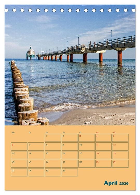 Produktbild: Fischland-Dar&szlig;-Zingst Terminplaner (Tischkalender 2026 DIN A5 hoch), CALVENDO Monatskalender