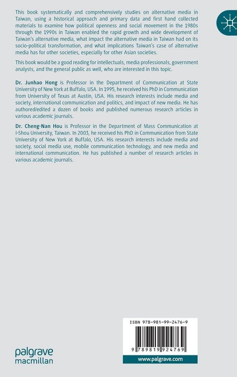 Produktbild: Alternative Media and Taiwan&rsquo;s Socio-Political Transformation, 1970s&ndash;1990s