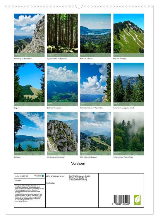 Produktbild: Voralpen (hochwertiger Premium Wandkalender 2026 DIN A2 hoch), Kunstdruck in Hochglanz