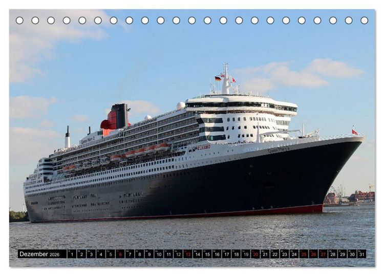 Produktbild: Kreuzfahrtschiffe in Hamburg (Tischkalender 2026 DIN A5 quer), CALVENDO Monatskalender