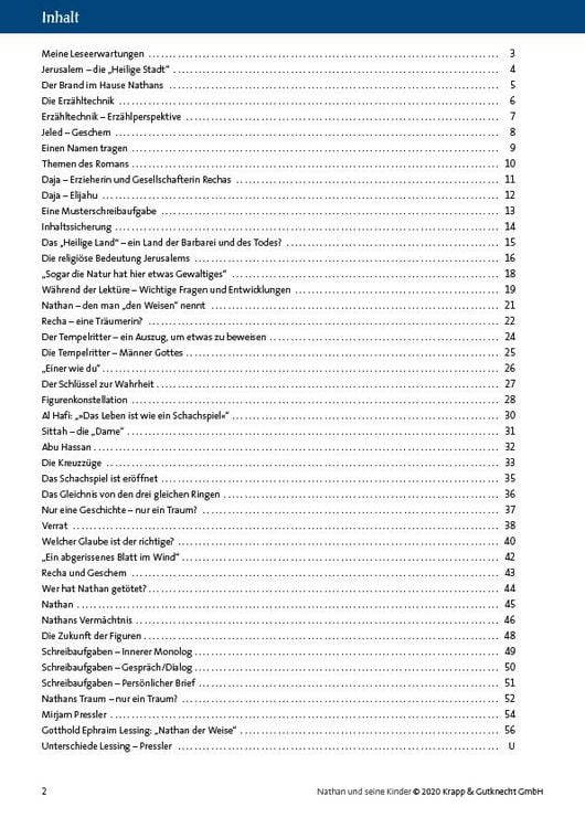 Produktbild: Nathan und seine Kinder &ndash; Mirjam Pressler &ndash; Sch&uuml;lerheft &ndash; Sachsen