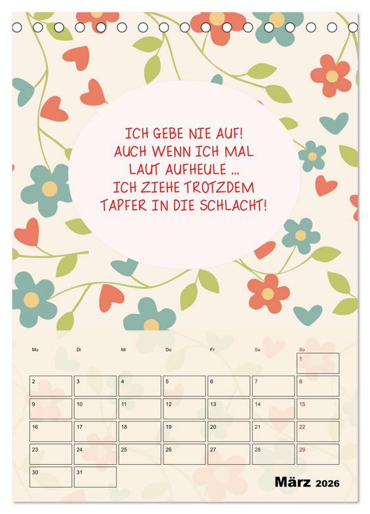 Produktbild: K&ouml;nigin &uuml;ber alles! Typokalender f&uuml;r starke Frauen (Tischkalender 2026 DIN A5 hoch), CALVENDO Monatskalender