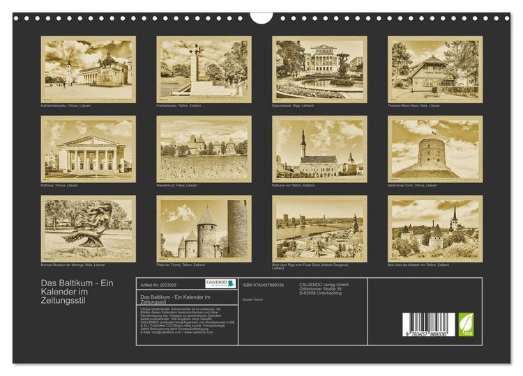 Produktbild: Das Baltikum - Ein Kalender im Zeitungsstil (Wandkalender 2026 DIN A3 quer), CALVENDO Monatskalender