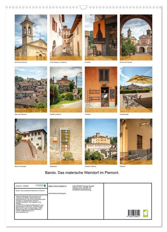 Produktbild: Barolo. Das malerische Weindorf im Piemont. (Wandkalender 2026 DIN A2 hoch), CALVENDO Monatskalender
