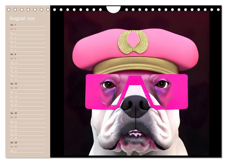Produktbild: Graphic PoP Art Bulldogge (Wandkalender 2026 DIN A4 quer), CALVENDO Monatskalender