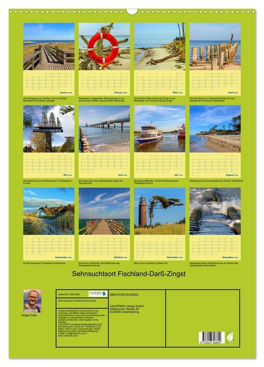 Produktbild: Sehnsuchtsort Fischland-Dar&szlig;-Zingst (Wandkalender 2026 DIN A2 hoch), CALVENDO Monatskalender
