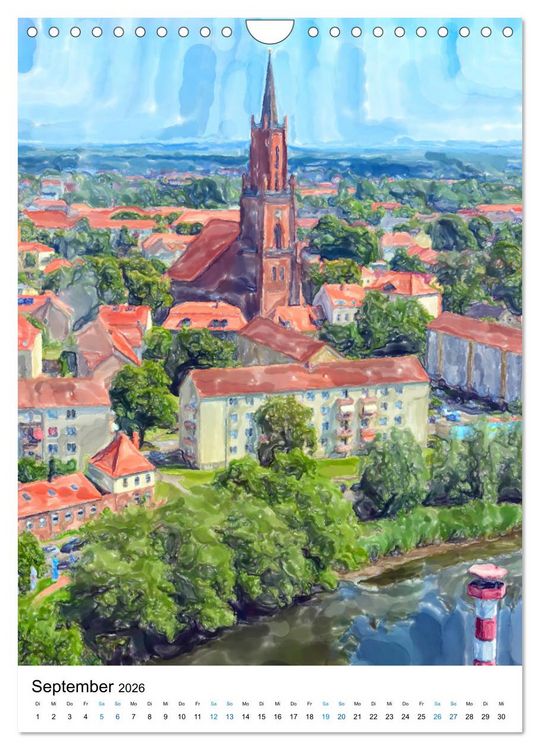 Produktbild: Rathenow - Illustrationen der Havel-Stadt (Wandkalender 2026 DIN A4 hoch), CALVENDO Monatskalender