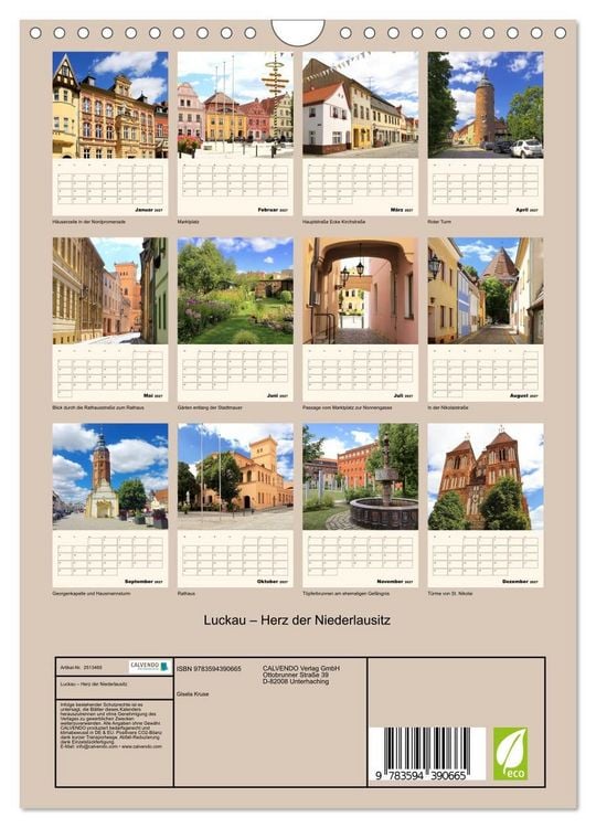 Produktbild: Luckau &ndash; Herz der Niederlausitz (Wandkalender 2027 DIN A4 hoch), CALVENDO Monatskalender