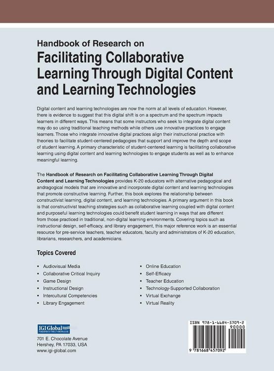 Produktbild: Handbook of Research on Facilitating Collaborative Learning Through Digital Content and Learning Technologies
