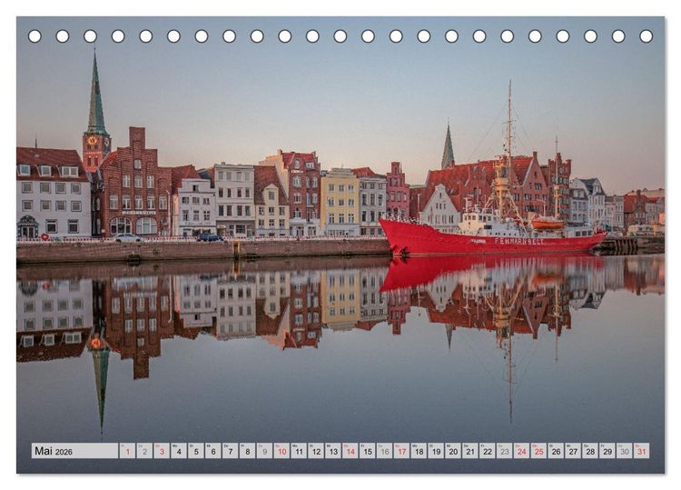 Produktbild: Hansestadt L&uuml;beck (Tischkalender 2026 DIN A5 quer), CALVENDO Monatskalender