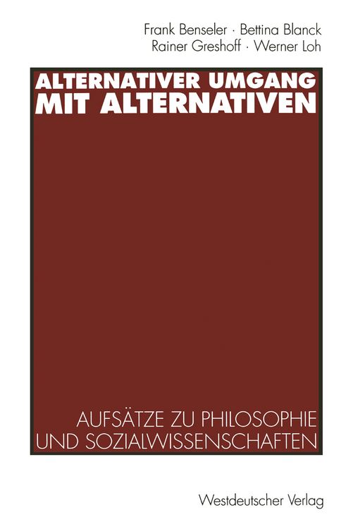 Produktbild: Alternativer Umgang mit Alternativen