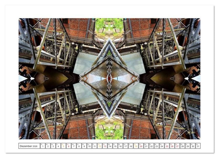 Produktbild: Faszination Spiegelung - Industrie und Technik (Wandkalender 2026 DIN A2 quer), CALVENDO Monatskalender