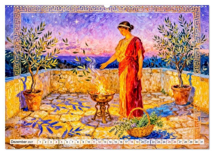 Produktbild: Die G&ouml;tter des Olymps - Die G&ouml;tter der Antike in epischen Bildern (Wandkalender 2027 DIN A2 quer), CALVENDO Monatskalender