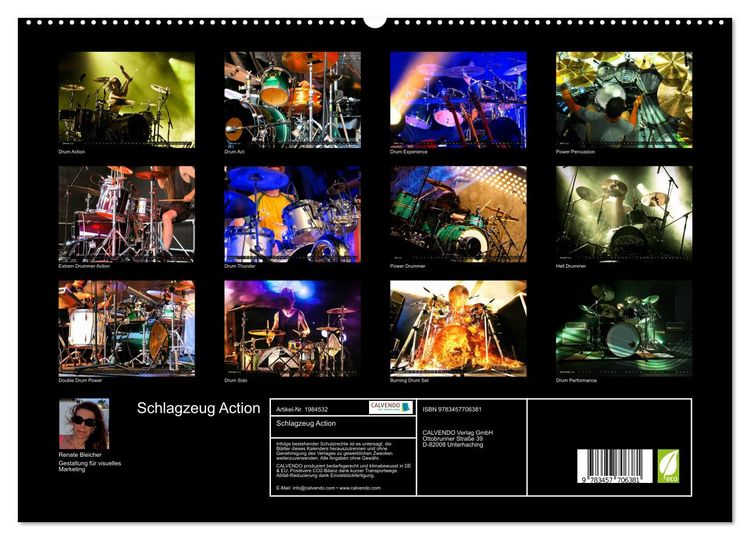 Produktbild: Schlagzeug Action (hochwertiger Premium Wandkalender 2026 DIN A2 quer), Kunstdruck in Hochglanz