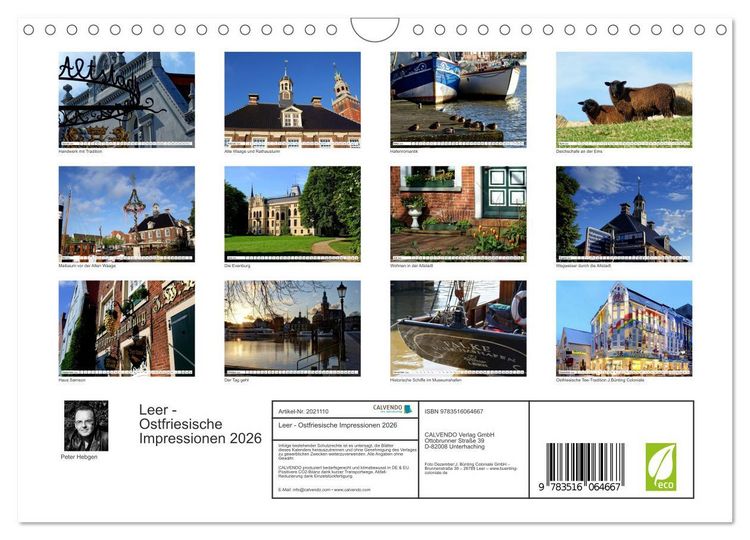 Produktbild: Leer - Ostfriesische Impressionen 2026 (Wandkalender 2026 DIN A4 quer), CALVENDO Monatskalender