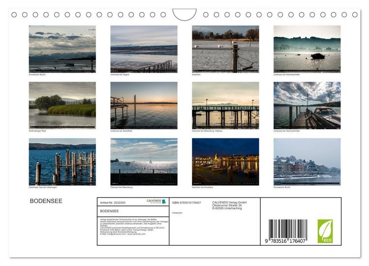 Produktbild: BODENSEE (Wandkalender 2026 DIN A4 quer), CALVENDO Monatskalender
