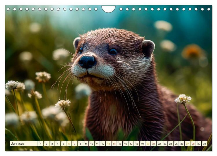 Produktbild: Fischotter - schlaue J&auml;ger (Wandkalender 2026 DIN A4 quer), CALVENDO Monatskalender