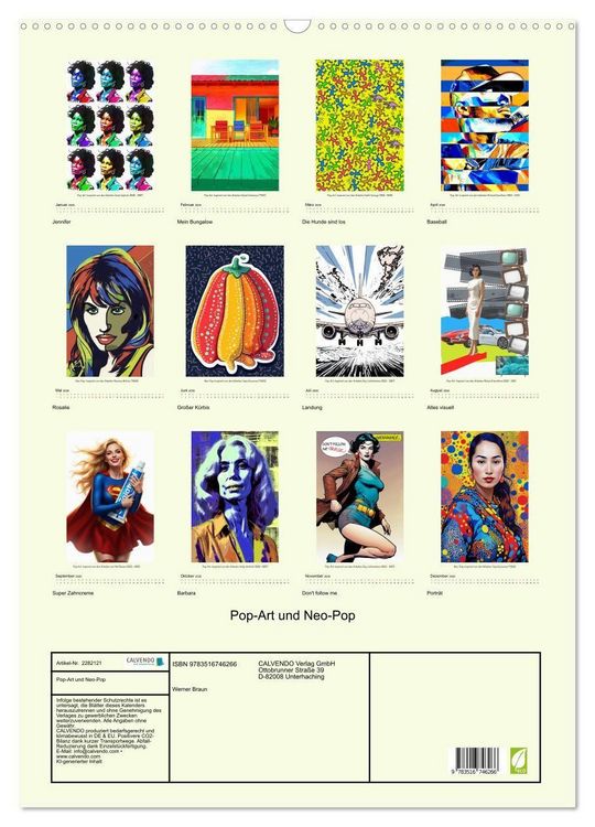 Produktbild: Pop-Art und Neo-Pop (Wandkalender 2026 DIN A2 hoch), CALVENDO Monatskalender