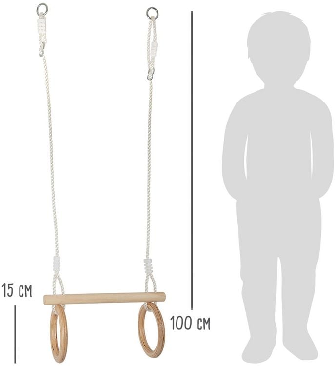 Produktbild: small foot 11909 - Trapez mit Turnringen, 2in1 Schaukel, Holz