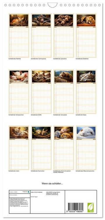 Produktbild: Familienplaner 2026 - Wenn sie schlafen... mit 5 Spalten (Wandkalender, 21 x 45 cm) CALVENDO