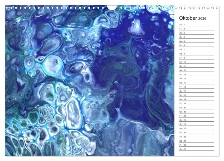 Produktbild: Abstract World - abstrakte Kunst in Acrylflie&szlig;technik (Wandkalender 2026 DIN A3 quer), CALVENDO Monatskalender