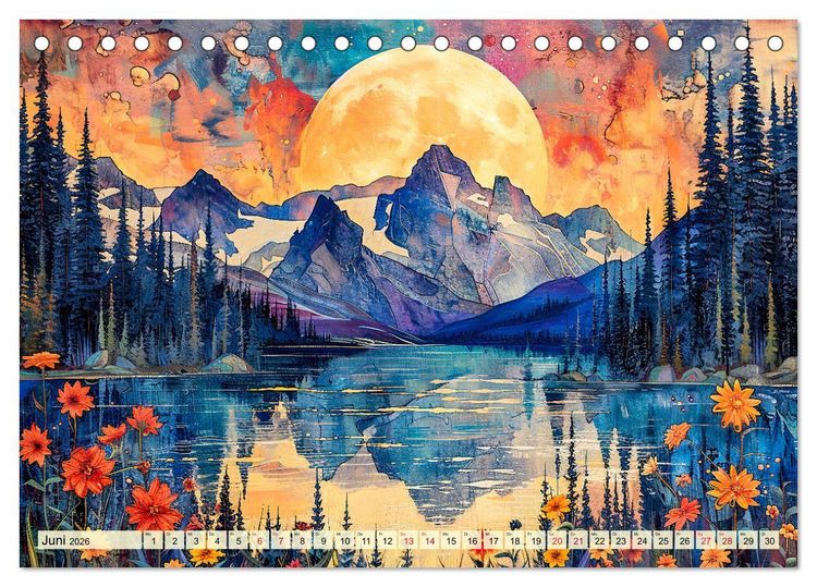 Produktbild: Blumenn&auml;chte im Mondlicht - Poesie des Himmels und der Erde (Tischkalender 2026 DIN A5 quer), CALVENDO Monatskalender