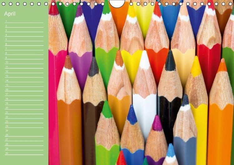 Produktbild: Die bunte Welt der Stifte - Geburtstagskalender (Wandkalender immerw&auml;hrend DIN A4 quer)