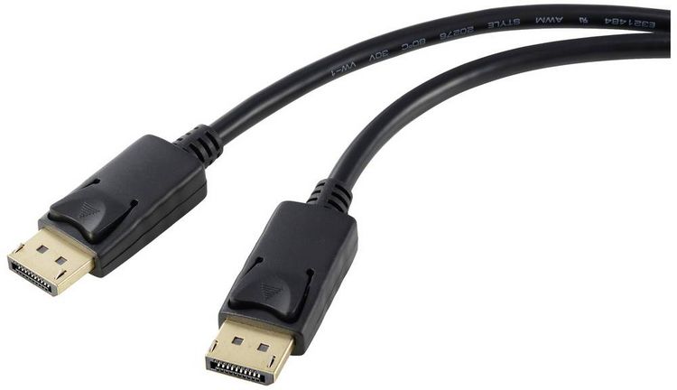 Produktbild: Renkforce DisplayPort Anschlusskabel DisplayPort Stecker, DisplayPort Stecker 1.00 m Schwarz RF-5245266 4K UHD DisplayPort-Kabel