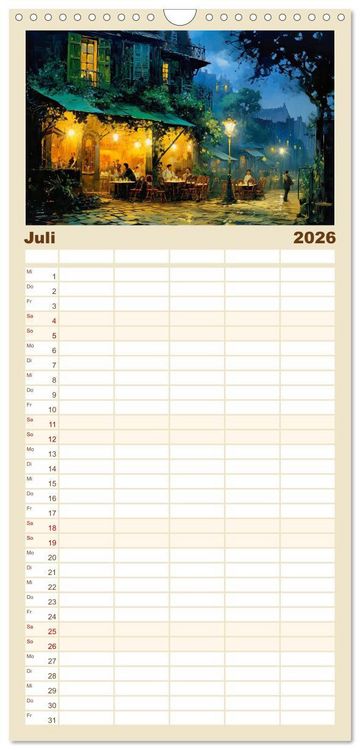 Produktbild: Familienplaner 2026 - Malertausch mit 5 Spalten (Wandkalender, 21 x 45 cm) CALVENDO