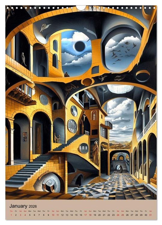 Produktbild: Dali meets Technology (Wall Calendar 2026 DIN A3 portrait), CALVENDO 12 Month Wall Calendar