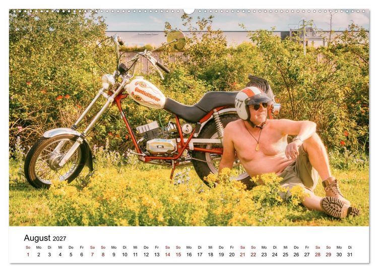Produktbild: Echte M&auml;nner, coole Mopeds (hochwertiger Premium Wandkalender 2027 DIN A2 quer), Kunstdruck in Hochglanz