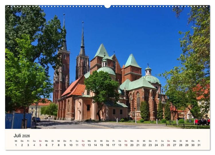 Produktbild: Die Dominsel - Historisches Zentrum der Stadt Breslau (Wandkalender 2026 DIN A2 quer), CALVENDO Monatskalender