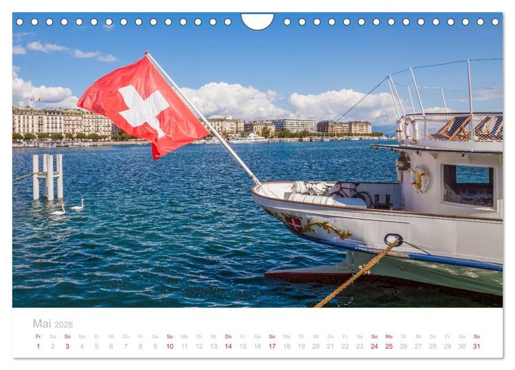 Produktbild: GENFER SEE Das Schweizer Ufer (Wandkalender 2026 DIN A4 quer), CALVENDO Monatskalender