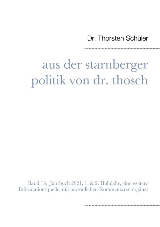 Produktbild: Aus der Starnberger Politik von Dr. Thosch