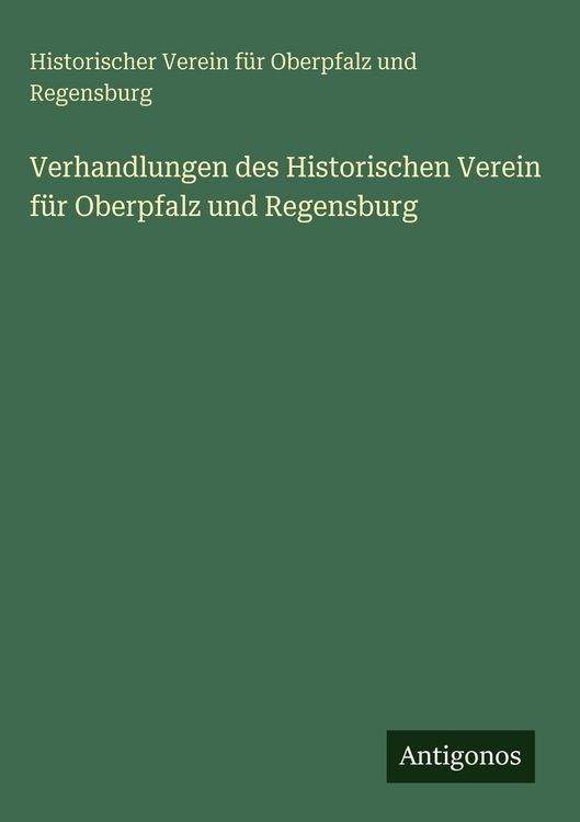 Produktbild: Verhandlungen des Historischen Verein f&uuml;r Oberpfalz und Regensburg