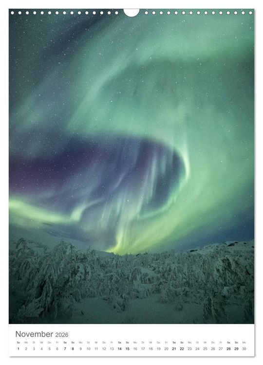 Produktbild: Nordlichter &ndash; Farbenspiel der Nacht (Wandkalender 2026 DIN A3 hoch), CALVENDO Monatskalender