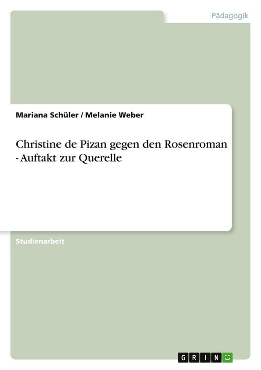 Produktbild: Christine de Pizan gegen den Rosenroman - Auftakt zur Querelle