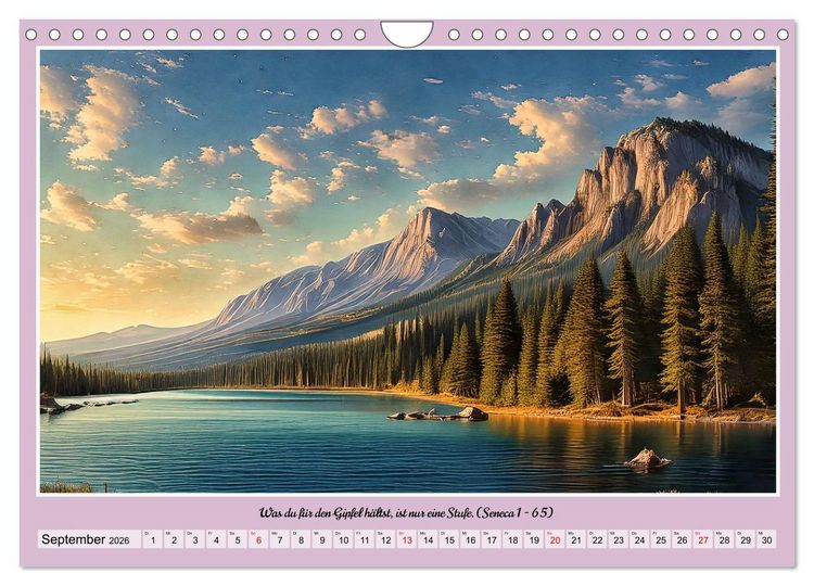 Produktbild: Bergwelt in Bildern und Zitaten (Wandkalender 2026 DIN A4 quer), CALVENDO Monatskalender