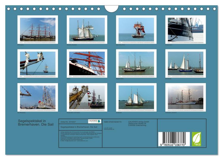 Produktbild: Segelspektakel in Bremerhaven. Die Sail (Wandkalender 2026 DIN A4 quer), CALVENDO Monatskalender
