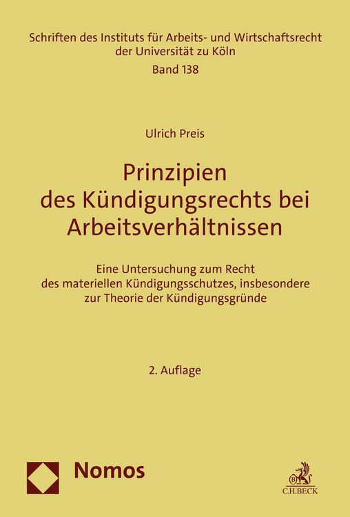 Produktbild: Prinzipien des K&uuml;ndigungsrechts bei Arbeitsverh&auml;ltnissen
