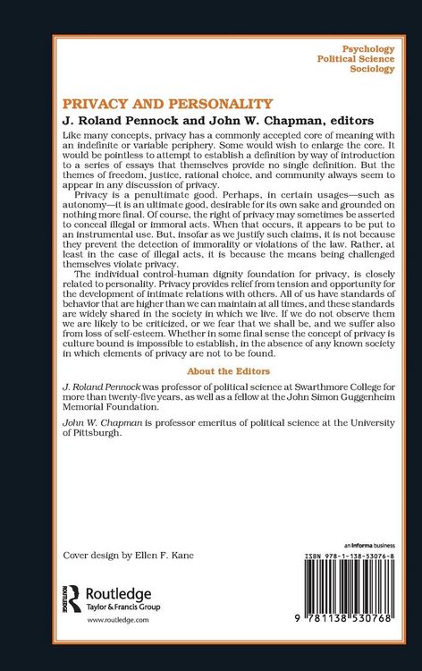 Produktbild: Privacy and Personality