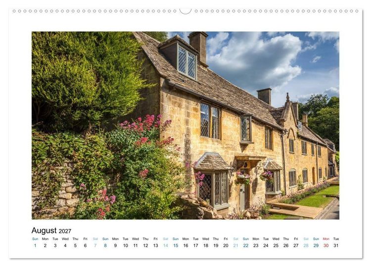 Produktbild: Cotswolds Gardens and Cottages (High Quality Premium Wall Calendar 2027 DIN A2 landscape),CALVENDO 12 Month Wall Calendar