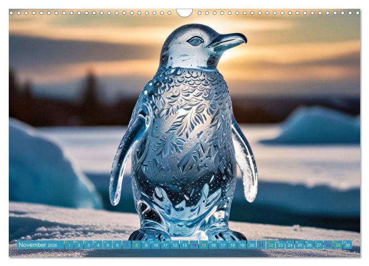 Produktbild: PINGUINE - modern Art (Wandkalender 2026 DIN A3 quer), CALVENDO Monatskalender