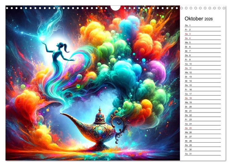 Produktbild: Mythische Wesen - Fabelwesen im Farbenrausch: Ein buntes Spektakel (Wandkalender 2026 DIN A3 quer), CALVENDO Monatskalender