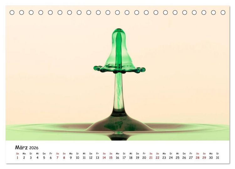 Produktbild: Wassertropfen - Kunstwerke der Natur (Tischkalender 2026 DIN A5 quer), CALVENDO Monatskalender