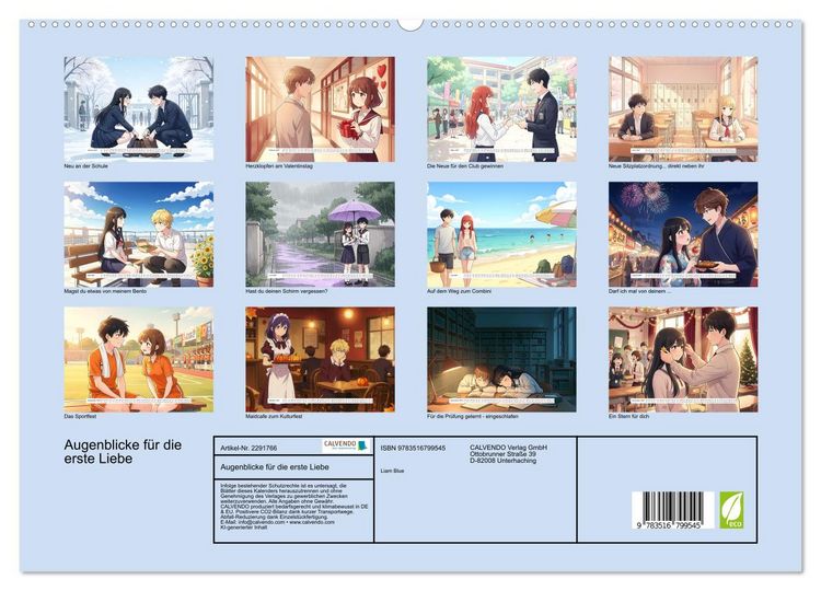 Produktbild: Augenblicke f&uuml;r die erste Liebe (hochwertiger Premium Wandkalender 2027 DIN A2 quer), Kunstdruck in Hochglanz